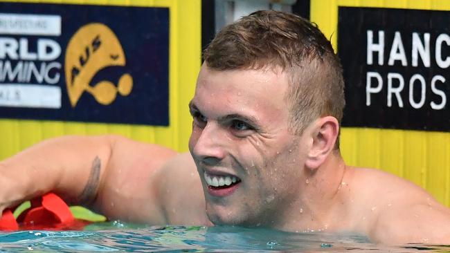 Kyle Chalmers has notched a time of 47.91 in the heats of the 100m freestyle. Picture: AAP Image/Darren England