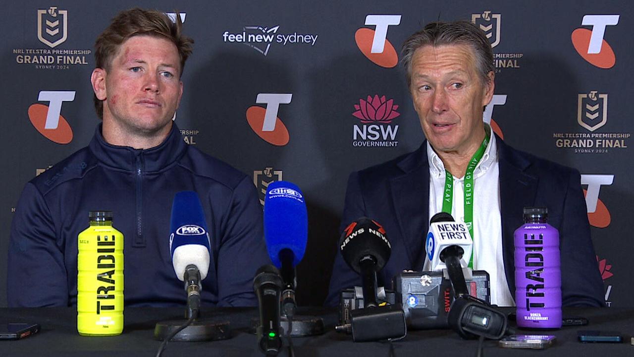 Harry Grant and Craig Bellamy in the post-game press conference.