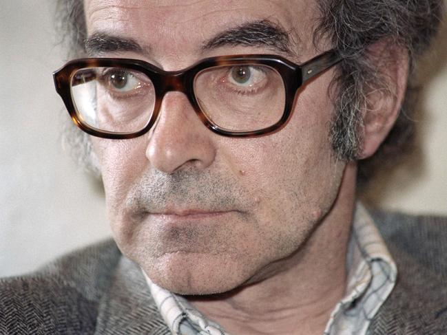 (FILES) In this file photo taken on May 8, 1987 Franco-Swiss film director Jean-Luc Godard answers journalists' questions during the 40th Cannes International Film Festival in Cannes. - Franco-Swiss filmmaker Jean-Luc Godard, died 