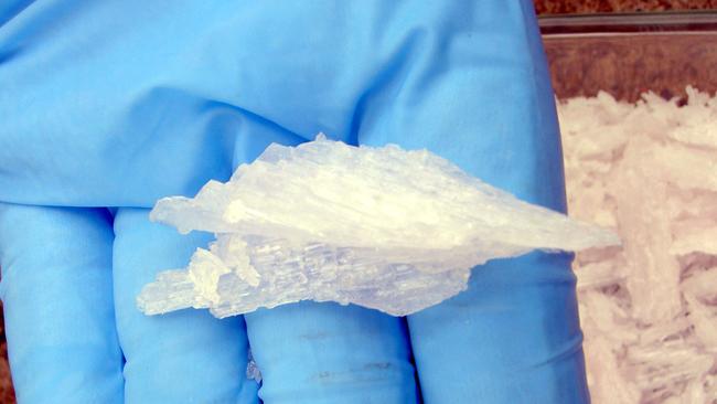 Close up of the drug ice, also known as crystal meth or methamphetamine. Picture: NSW Police