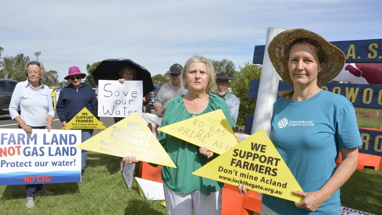 Vowing to challenge the expanding New Acland Coal mine's water licence in the Land Court are (from left) Gayle Pendler and Kushla Gale.