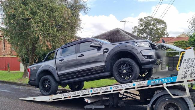 Cybercrime Squad detectives – with the assistance of the Raptor Squad – executed four search warrants at homes at Georges Hall, Bexley, Kingsgrove and Chipping Norton from about 6am yesterday, Picture: NSW Police