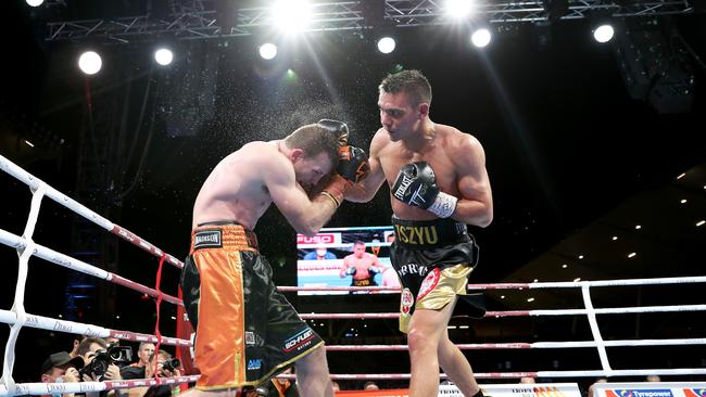 Jeff Horn vs. Tim Tszyu at Queensland Country Bank Stadium. Picture: Alix Sweeney