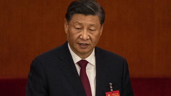 Xi Jinping speaks during the Opening Ceremony of the 20th National Congress of the Communist Party of China. Picture: Kevin Frayer/Getty Images