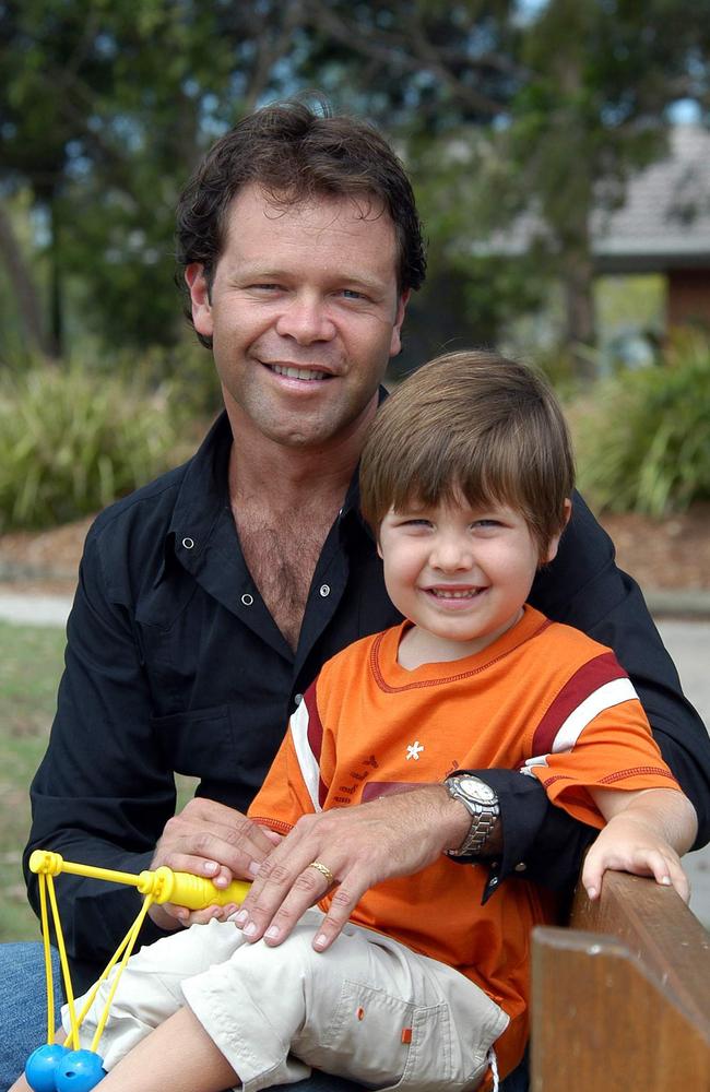 Troy Cassar-Daley with son Clay at the age of 4.