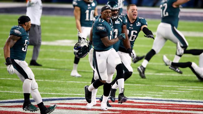 The Philadelphia Eagles celebrate defeating the New England Patriots. Picture: Getty Images.