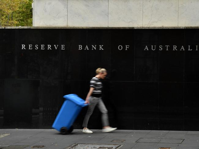 SYDNEY, AUSTRALIA - NewsWire Photos APRIL, 06, 2021: A pedestrian passes the Reserve Bank of Australia (RBA) in Sydney. Picture: NCA NewsWire/Joel Carrett