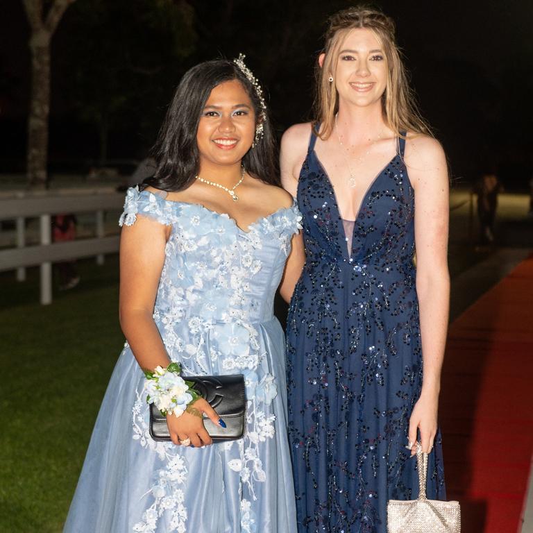 Kristine Ganalon and Kate Eastwick at Mackay State High School formal 2022.Picture: Michaela Harlow