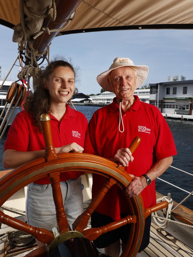 Volunteers Amillie White and John Kelly. Call for volunteers ahead of the Australian Wooden Boat Festival 2025. Picture: Nikki Davis-Jones