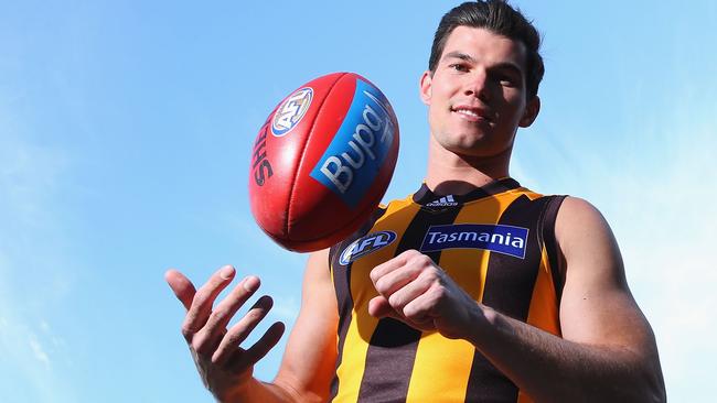 Jaeger O'Meara had a long wait to get to Hawthorn. Picture: Getty Images