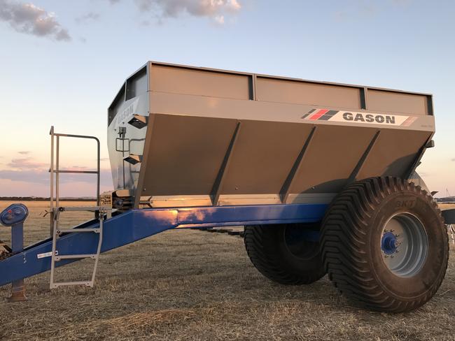 Gason Ag's new 12.8-tonne spreaders which can throw cannulated fertiliser out 36m.