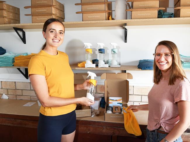 Sian Murray and Ami Bateman from Pleasant State have launched non-Toxic, Plastic-Free & Super Snazzy Cleaning Products. Picture: Patrick Woods.