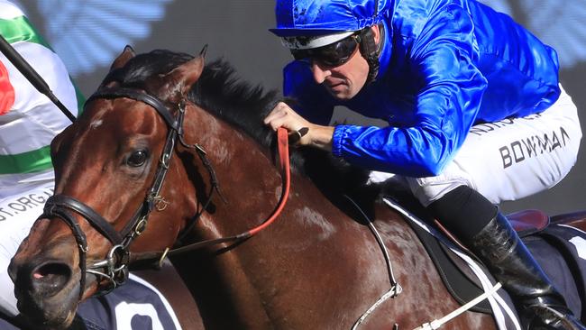 Hugh Bowman got the job done on Viridine in the Winter Dash. Picture: AAP