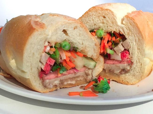 Banh Mi Co’s fresh Vietnamese pork roll. Picture: Jenifer Jagielski