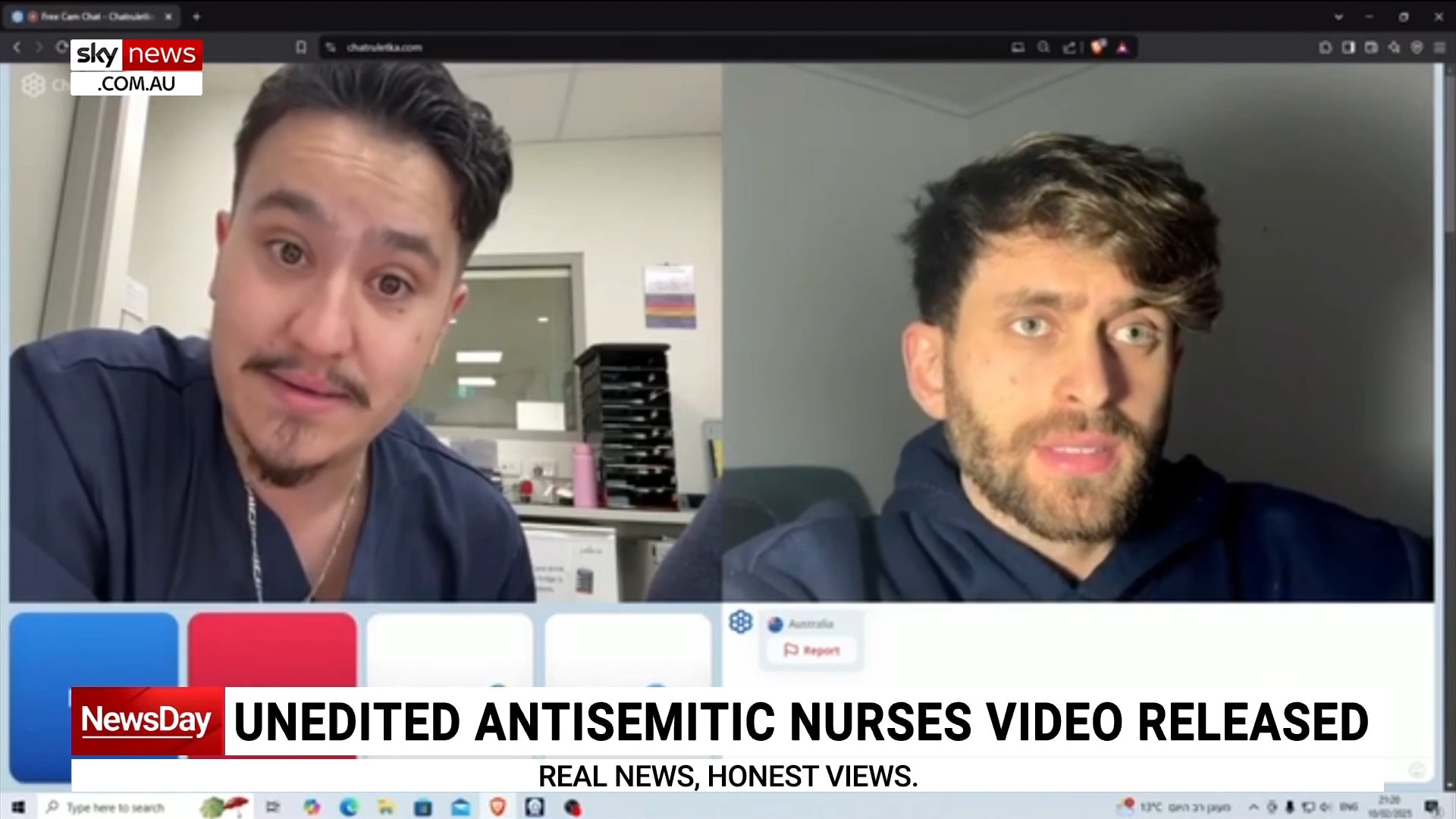 Unedited video of NSW nurses and Israeli content creator released