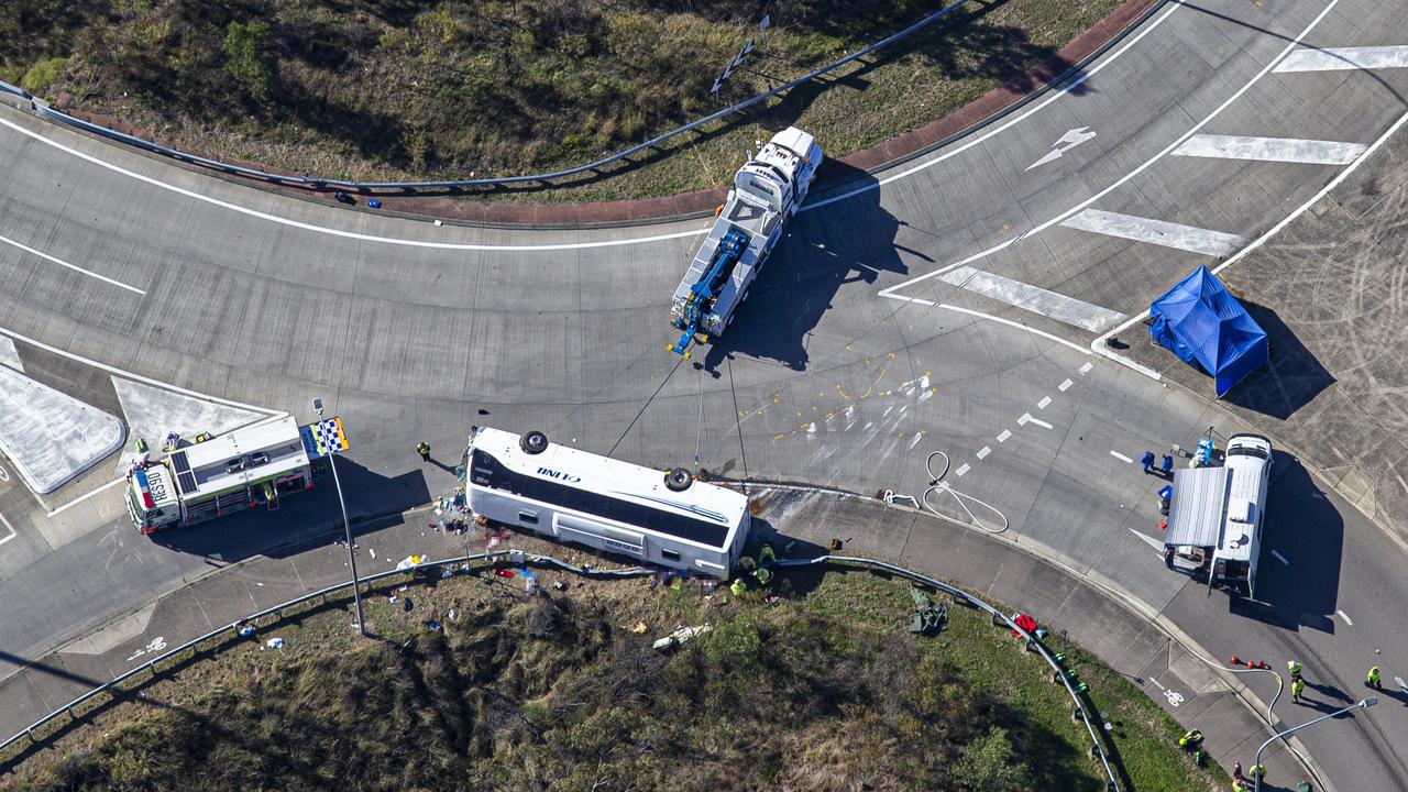 An aerial view of the scene. Picture: Christian Gilles/NCA NewsWire