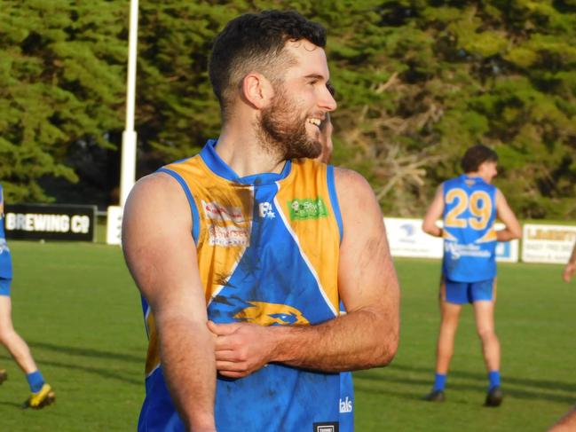 Hatherleigh's Sam Telfer kicked 21 goals against Robe on Saturday, one of the biggest totals in Mid South Eastern FL history. Picture: Hatherleigh Football Club