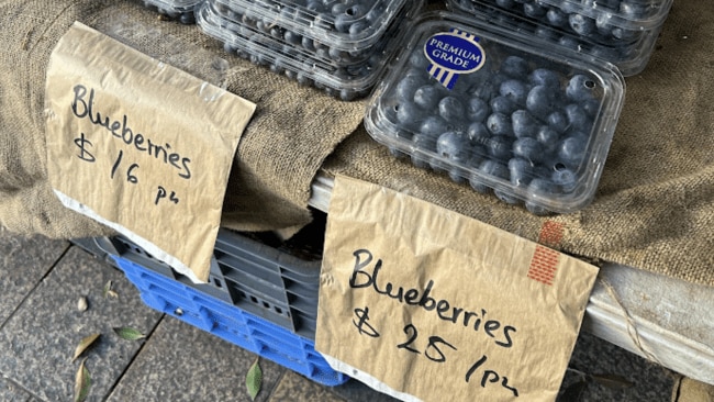 The blueberries at the Manly farmers markets in Sydney. Image: Supplied