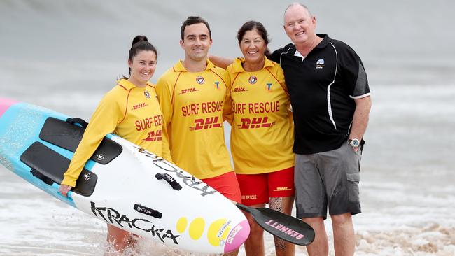 The Mensforth will compete in the teams division of the Coolangatta Gold. L-R: Jess, Chris, Debbie and Garry.