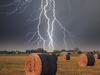 Straw bales and storm