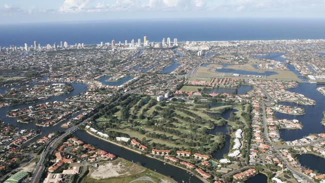 Aerial pictures of Surfers Paradise Golf Club.