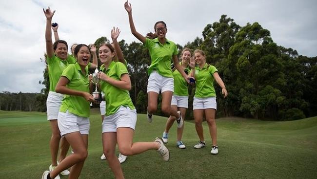 The St. Michael's Wildcats girls' golf team have won their way back into Division One of the Women's Metropolitan Pennant competition, after taking victory in the 2017 Division 2 final. Picture: supplied.