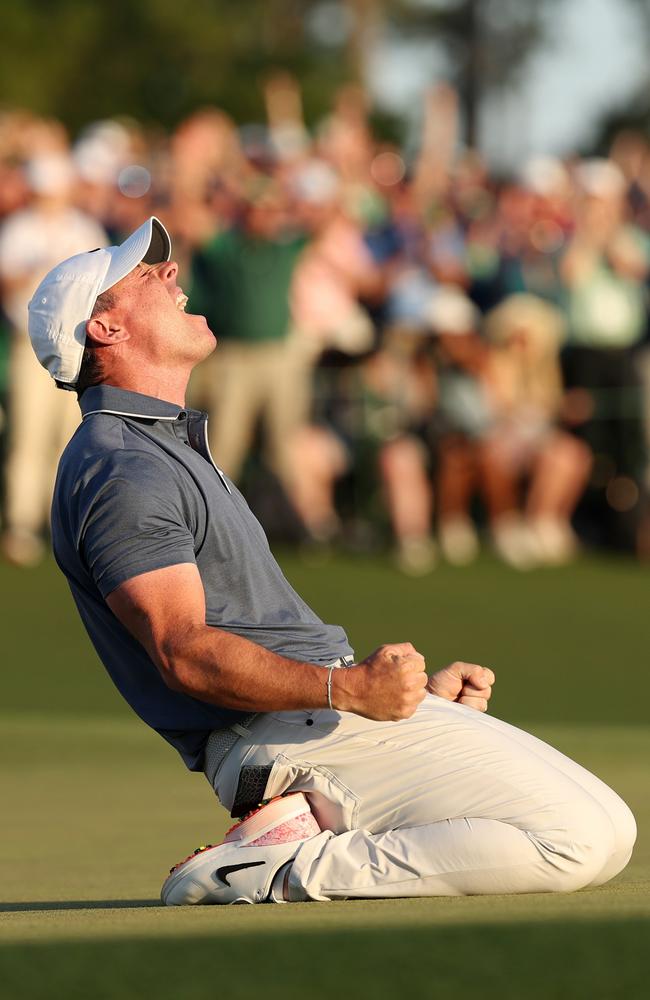 Rory McIlroy after winning the 2025 US Masters. Picture: Richard Heathcote/Getty Images