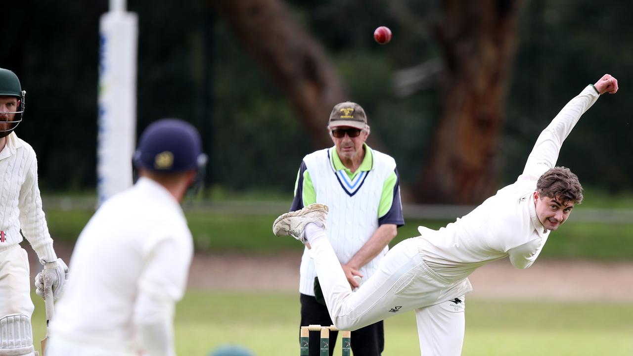 Anglesea bowler Joseph Lynch. Picture: Mike Dugdale