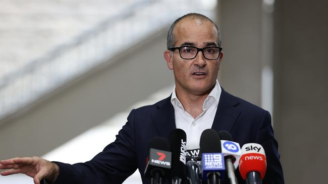 Acting Premier James Merlino speaks to the media on May 27, 2021 in Melbourne. The recent outbreak in Melbourne has been linked to the South Australian hotel quarantine breach earlier this month. Picture: Robert Cianflone/Getty Images)