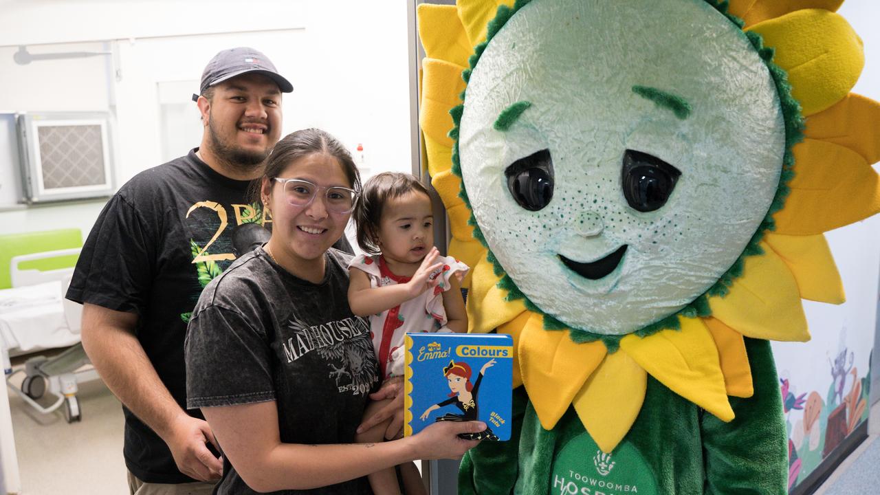 Kofe Willis-Duncan, Shainareign Ralutin and Sofe Willis-Duncan at the Toowoomba Hospital Book Week day.