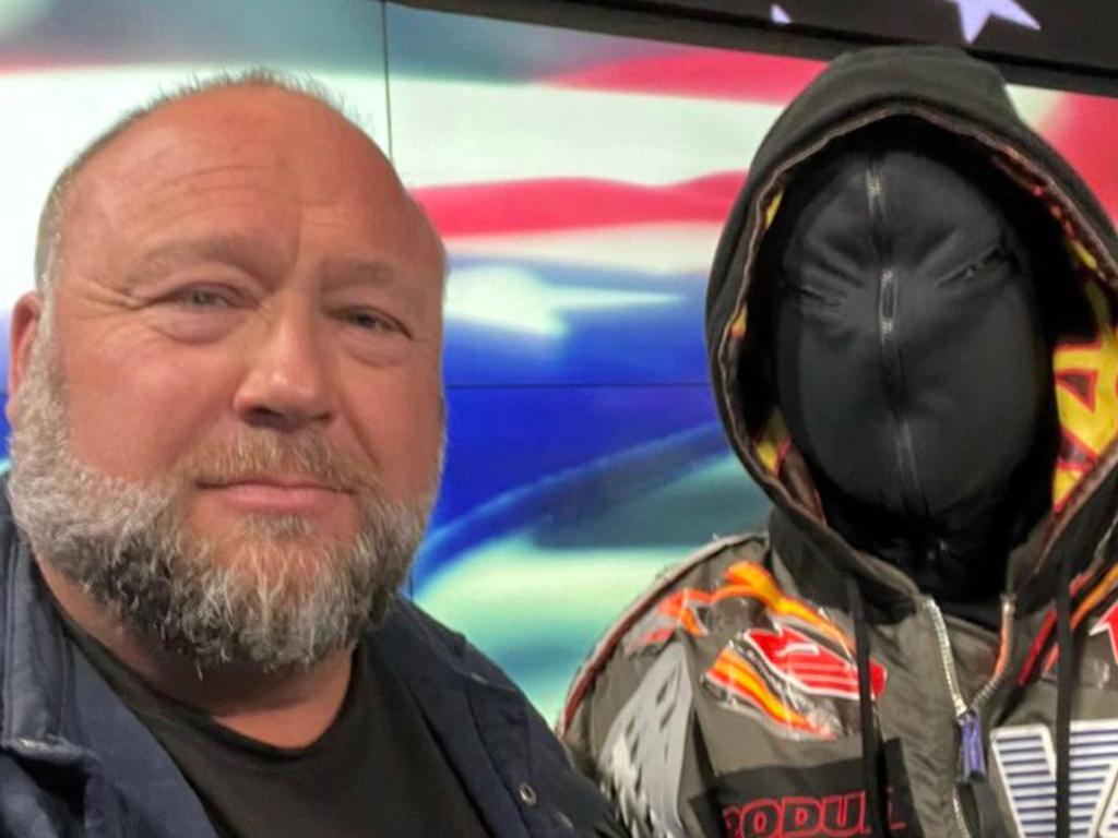 Alex Jones and Ye before the interview on Thursday. Picture: InfoWars