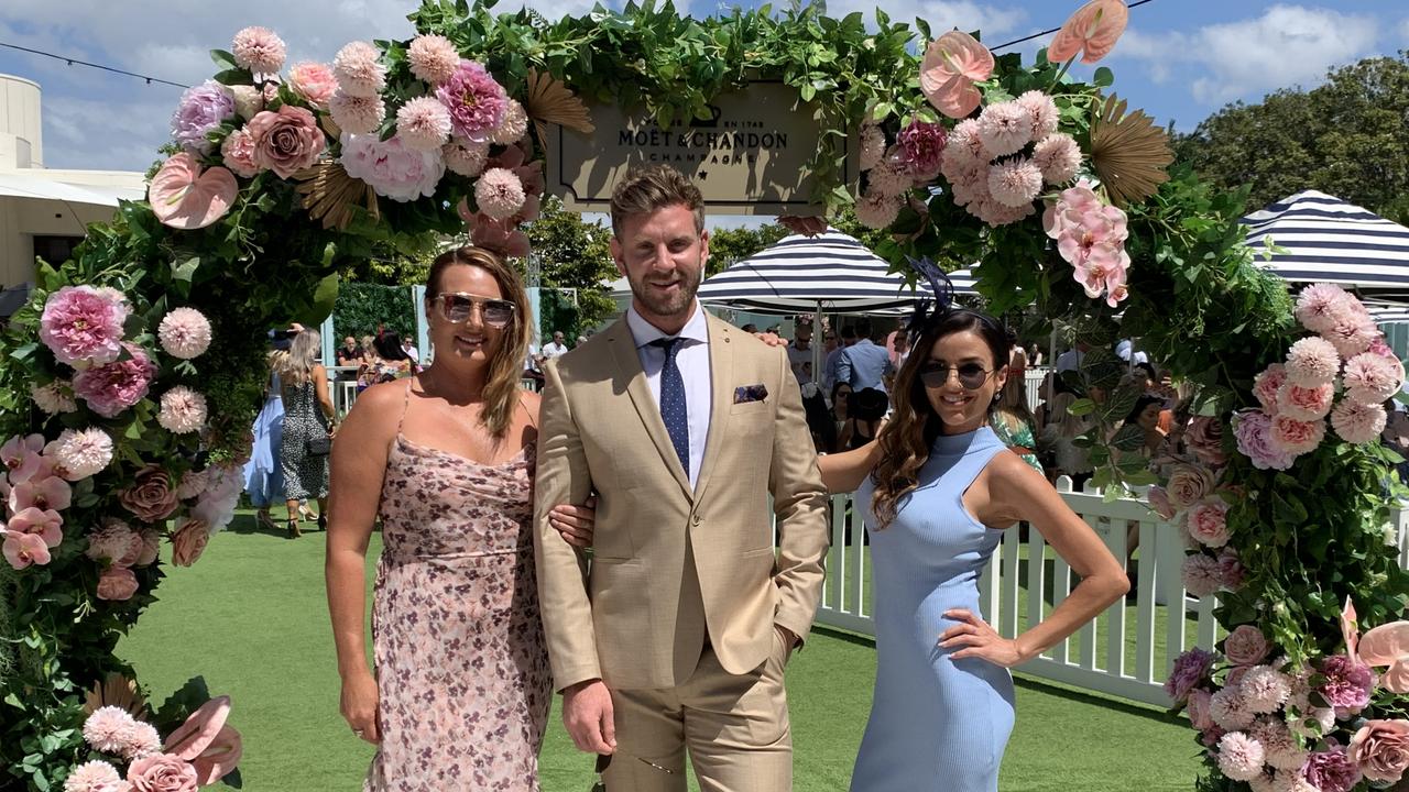 Melbourne Cup 2020: Melanie Dwarte, Hayley Mathieson, Jordan Baker at the The Star Gold Coast Garden Bar &amp; Kitchen