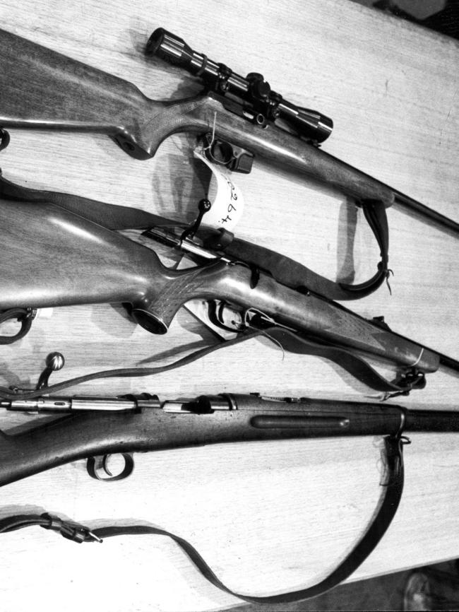 Rifles guns registered to outback serial killer murderer German tourist Josef Schwab 27 Jun. 1987 known as the Top End Killer. murder