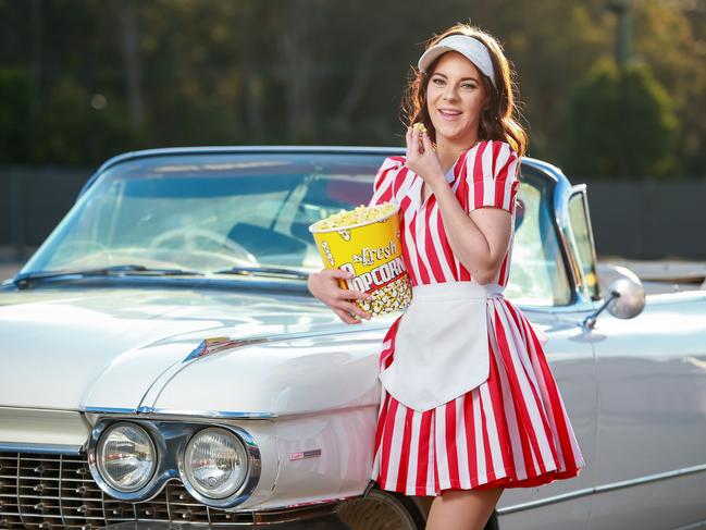 Stephie Veljaca at the drive-in. Picture: Justin Lloyd