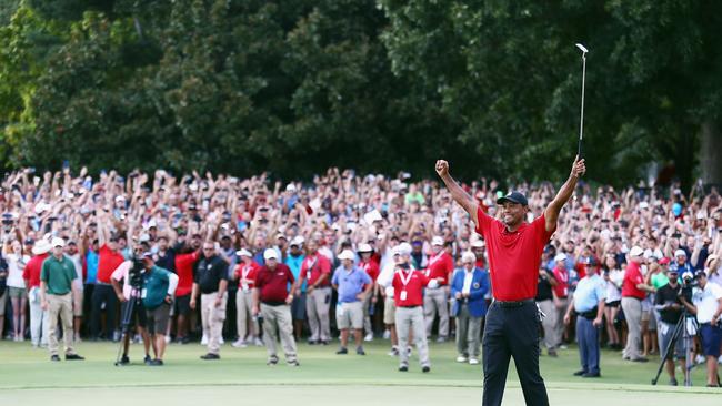 Tiger returned to the winner’s list in September — and the fans loved it. Pic: Getty Images