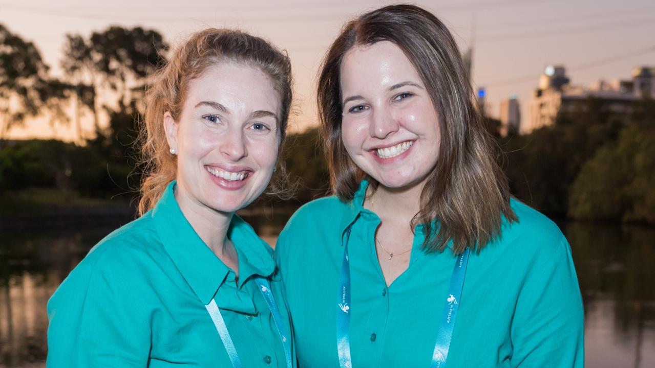 Nicole Hayes and Alanna Schulz for The Pulse at the Australian Tourism Exchange at the Gold Coast Convention and Exhibition Centre, May 4 2023. Picture: Steven Grevis