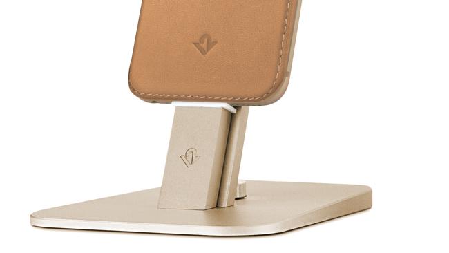 Gold for gold ... Twelve South HiRise Deluxe delivers a golden stand for a golden phone.