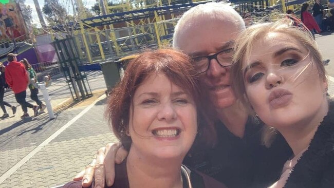 Caillin Atchison with her mother, Michelle and father, Barry. Picture: Facebook