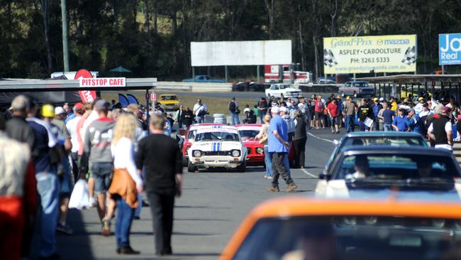 The pit lane at Lakeside Park during a racing event in July, 2012.