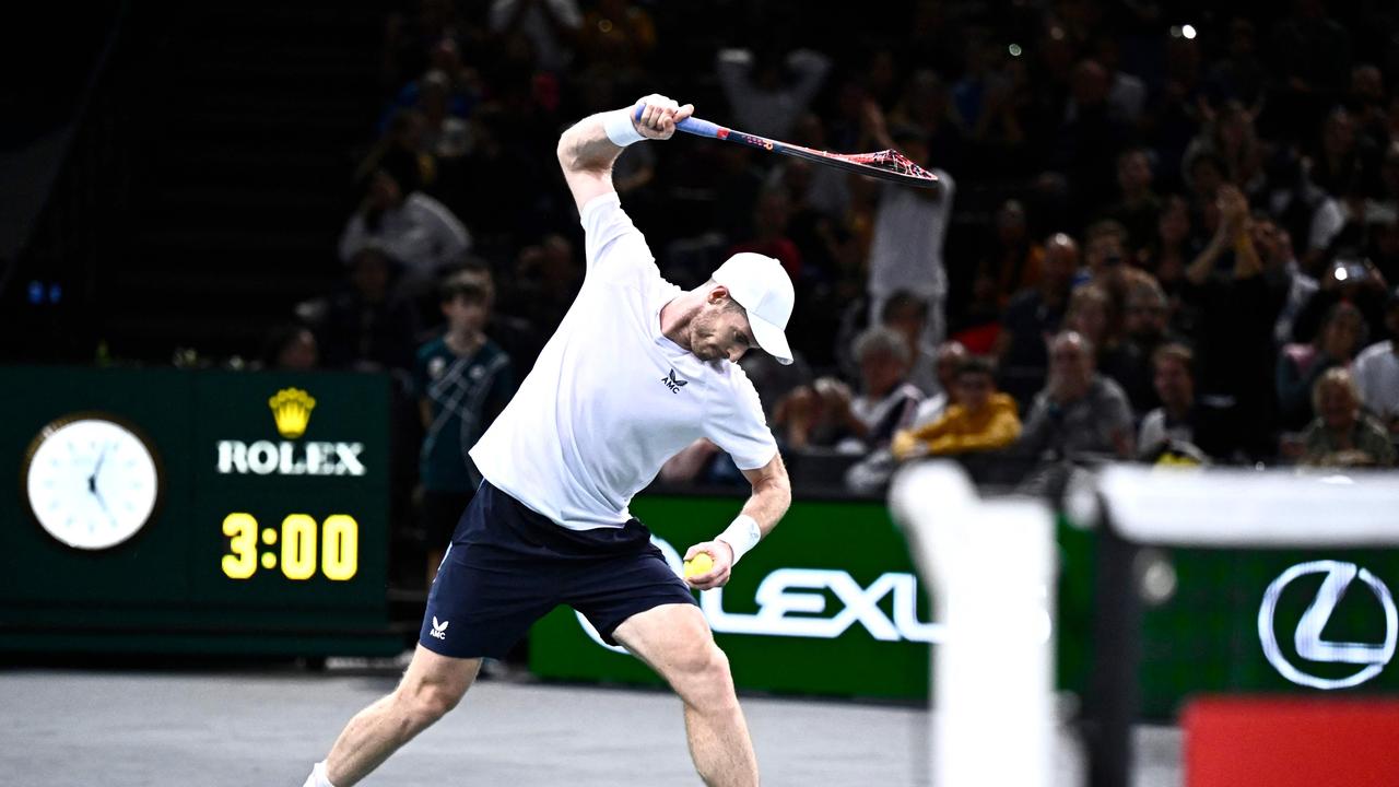 Murray exploded after the loss. (Photo by JULIEN DE ROSA / AFP)