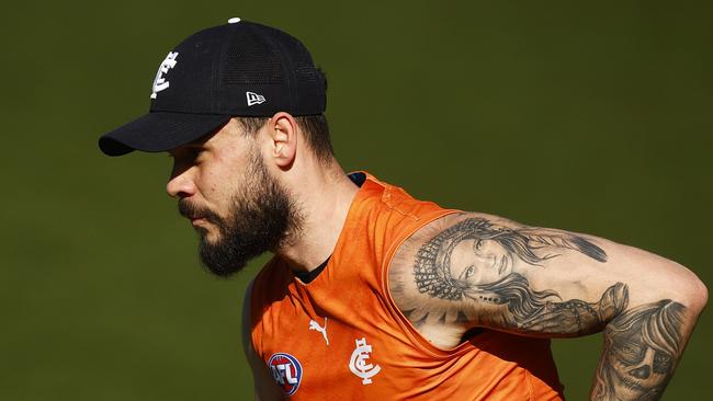 MELBOURNE, AUSTRALIA - JULY 22: Zac Williams of the Blues in action during a Carlton Blues AFL training session at Ikon Park on July 22, 2022 in Melbourne, Australia. (Photo by Daniel Pockett/Getty Images)