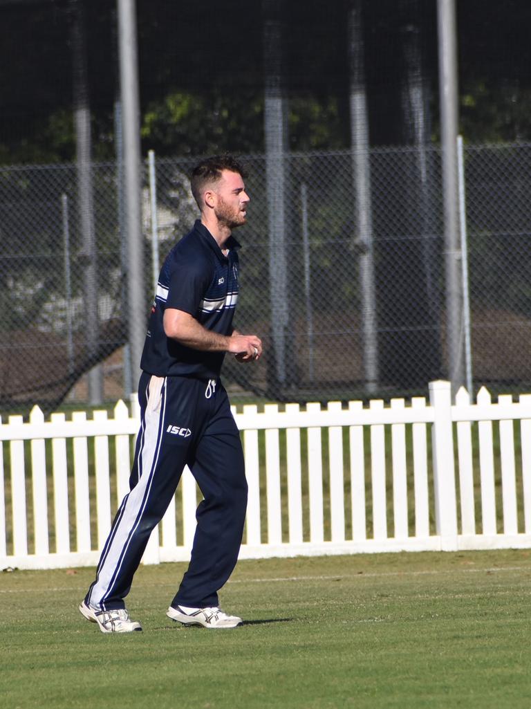 Matthew Wicks bowling for the Brothers Cricket Club against Norths Cricket Club in the Mackay Cricket Association, January 15, 2022