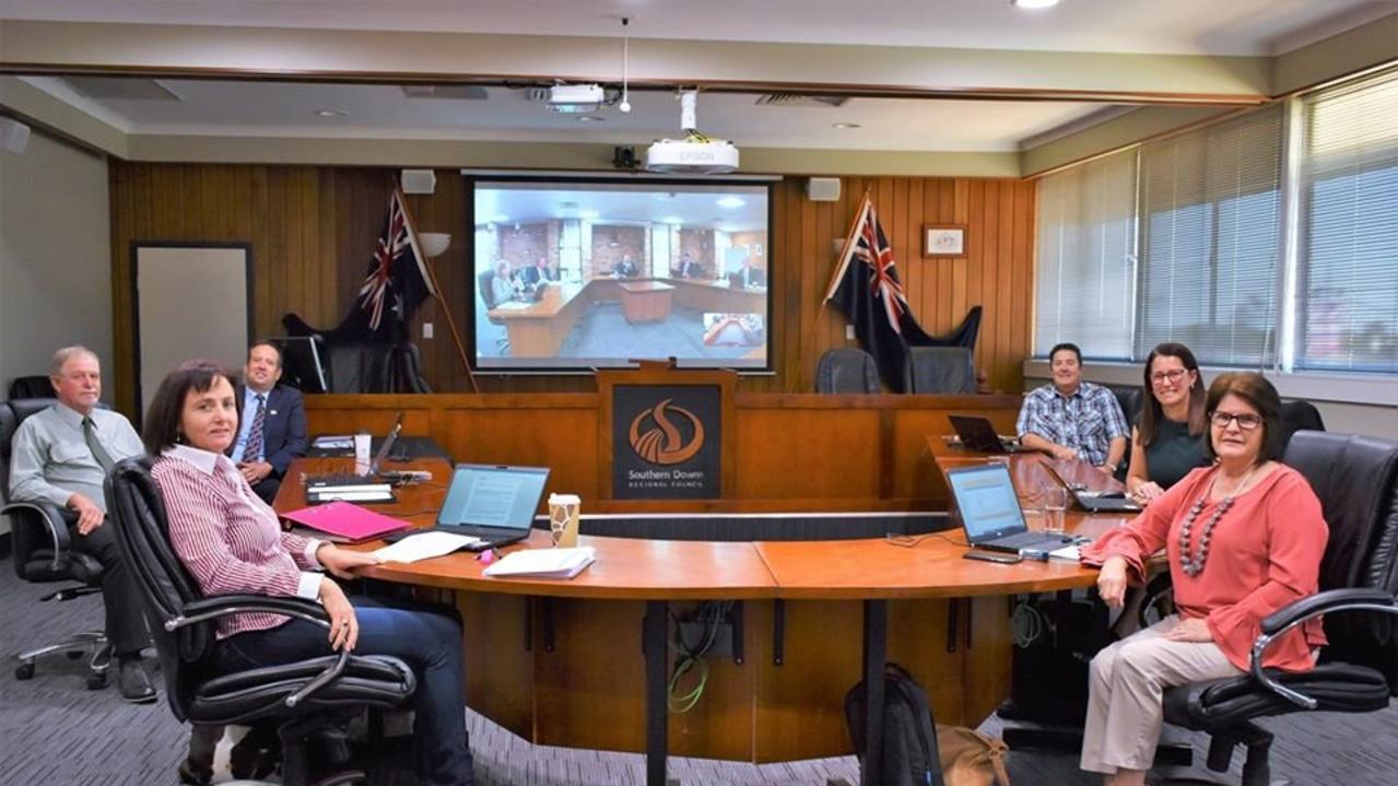 Southern Downs councillors in the Warwick chambers.