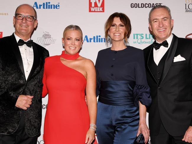 Sunrise co-hosts David Koch, Samantha Armytage, Natalie Barr and Mark Beretta at the Logies. Picture: AAP