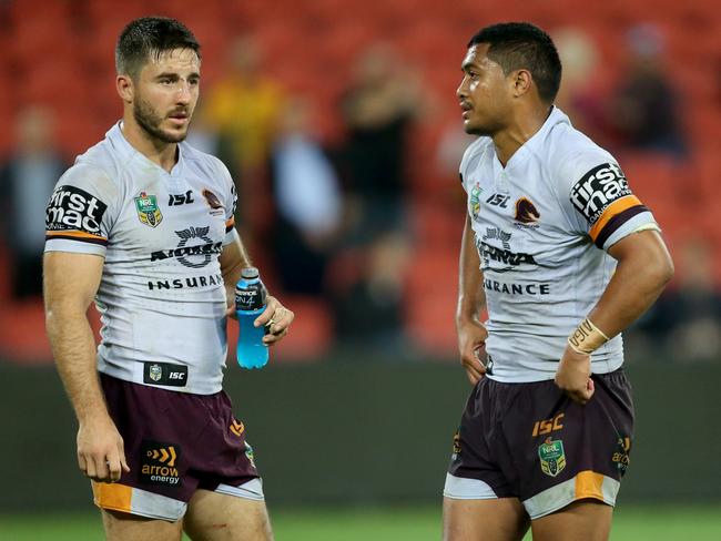 Ben Hunt and Anthony Milford after the losing to the Eels.