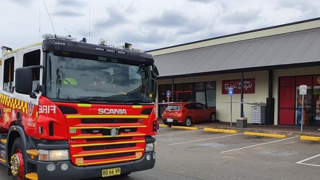 A car crashed into shops at Cessnock. Picture: supplied