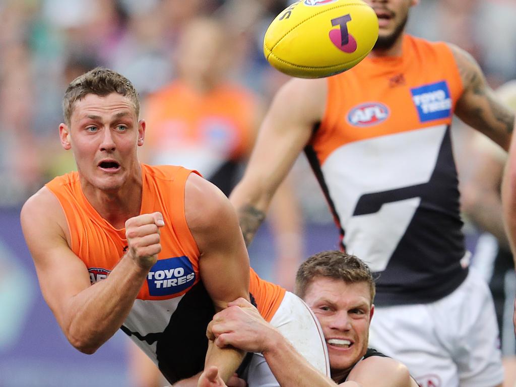 Harry Perryman in action against Collingwood during the 2019 finals series. Picture: Michael Klein