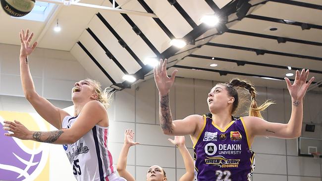 Melbourne Boomers 84 defeated  Adelaide Lightning 82 at the  State Basketball Centre in Wantirna South  Picture: Lawrence Pinder