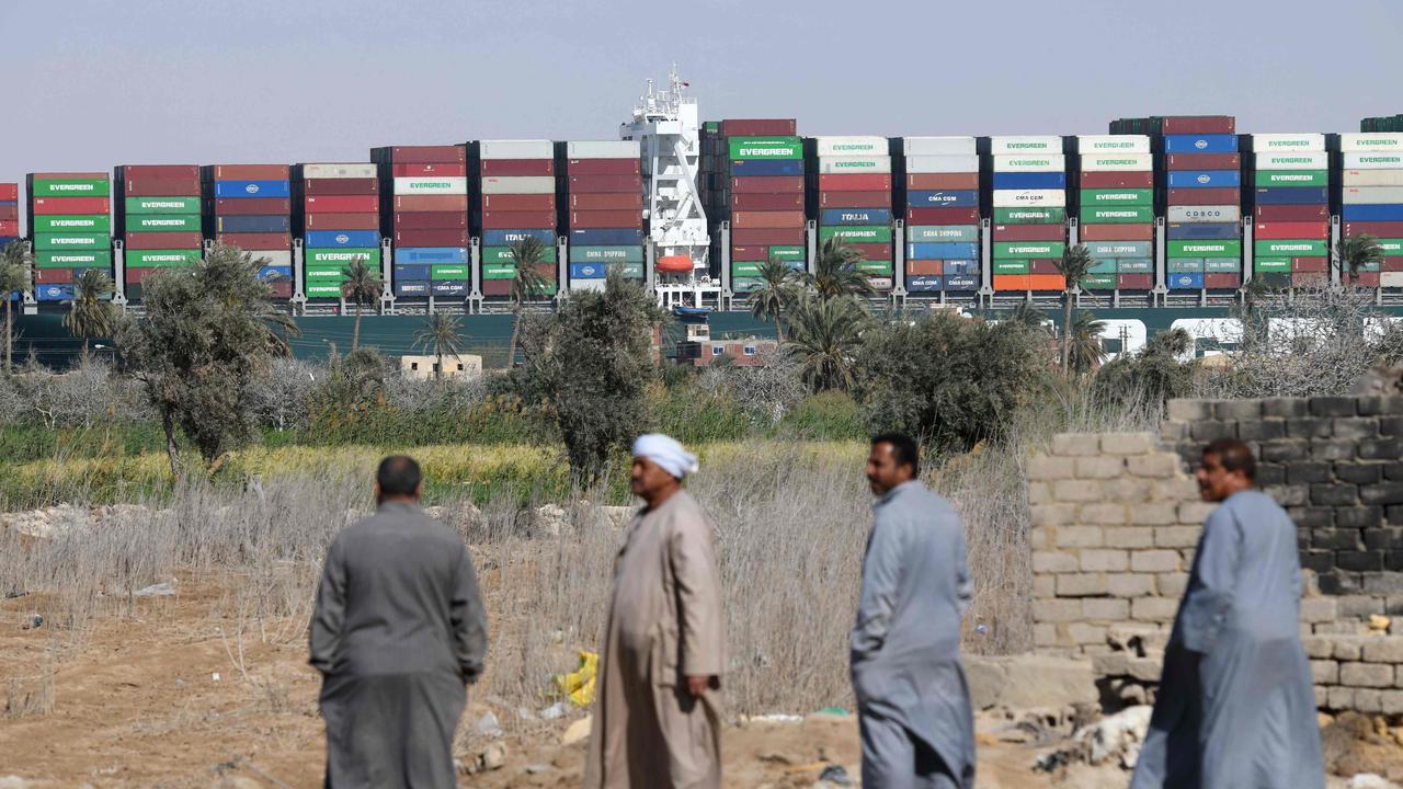 The blockage is said to have cost more than billions of dollars to world trade. Picture: Ahmad Hassan / AFP