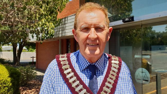 Tea Tree Gully Mayor Kevin Knight said he could not have “even gently” struck the female employee because of an injured left shoulder and arm.